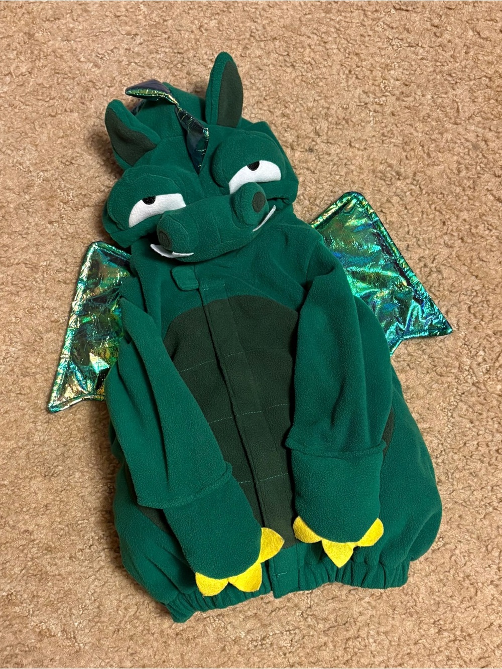 Old Navy Green Dragon Costume Hoodie with Iridescent Wings